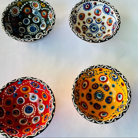 Bundle of 3 Handmade Evil Eye Protection Bowls - Picture 4 of 16